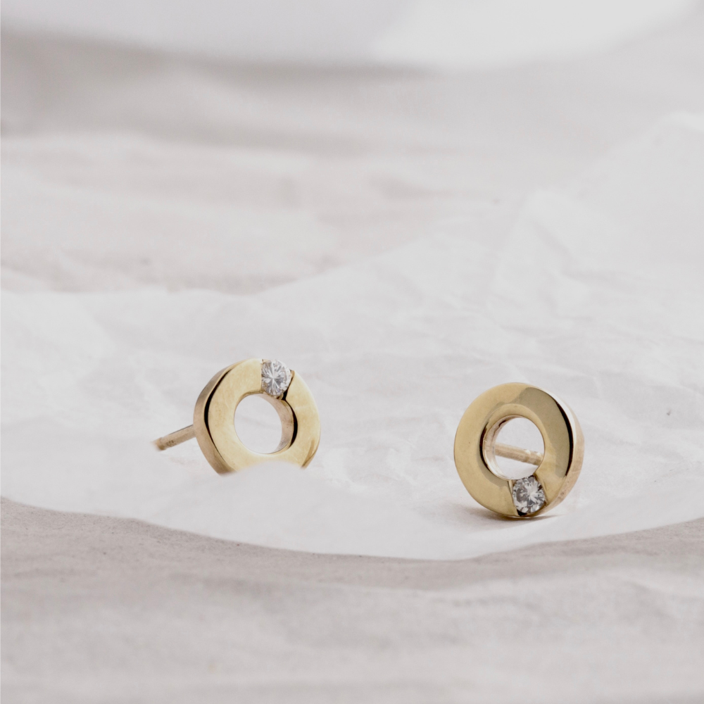 Ohrstecker Kreise mit Brillanten
