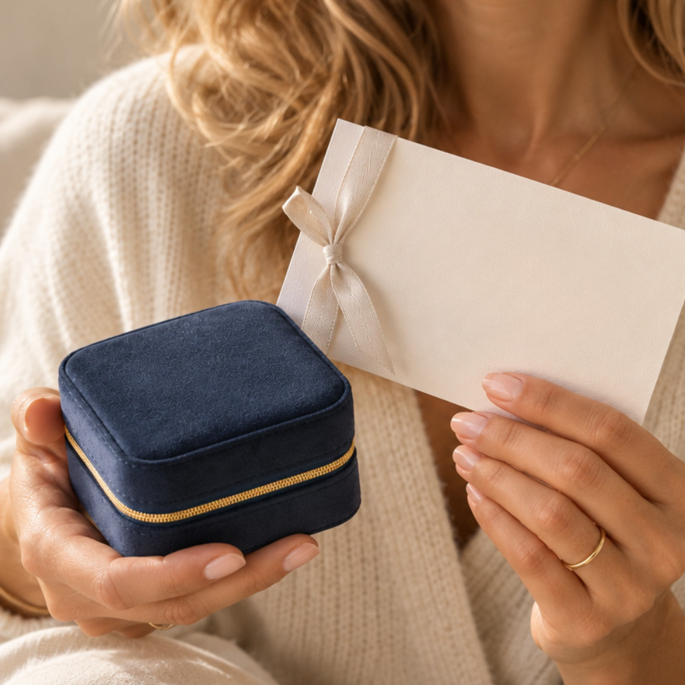 Weihnachts Gutschein plus Schmucketui gratis dazu