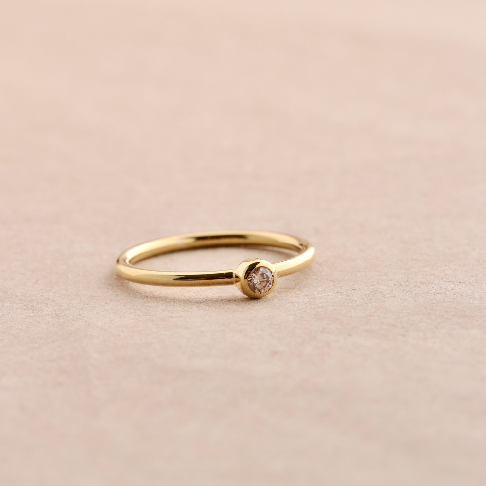Solitär Ring Ninie gelb 0,05 ct
