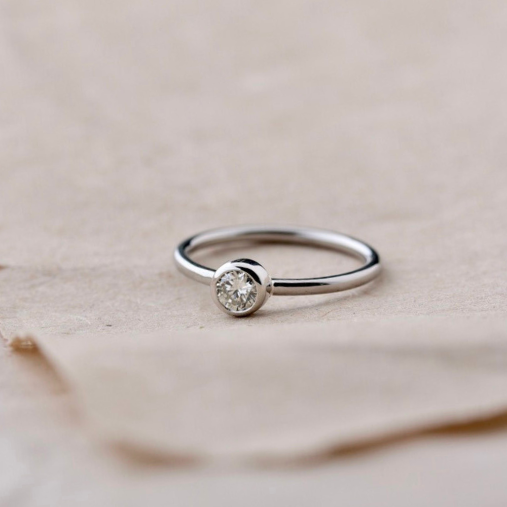 Solitär Ring weiß