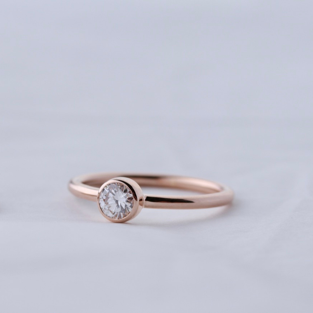 Solitär Ring 0,30ct Champagner