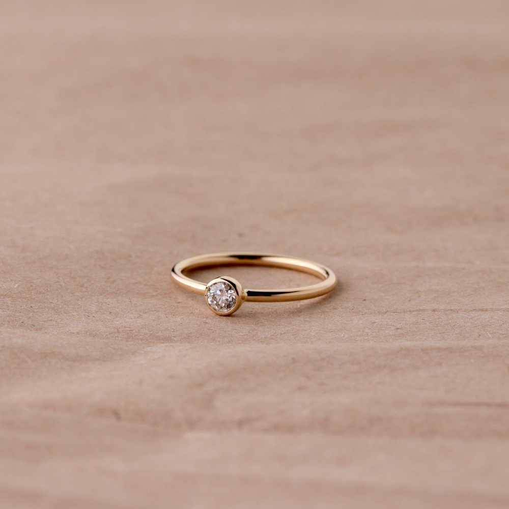 Solitär Ring Gelbgold