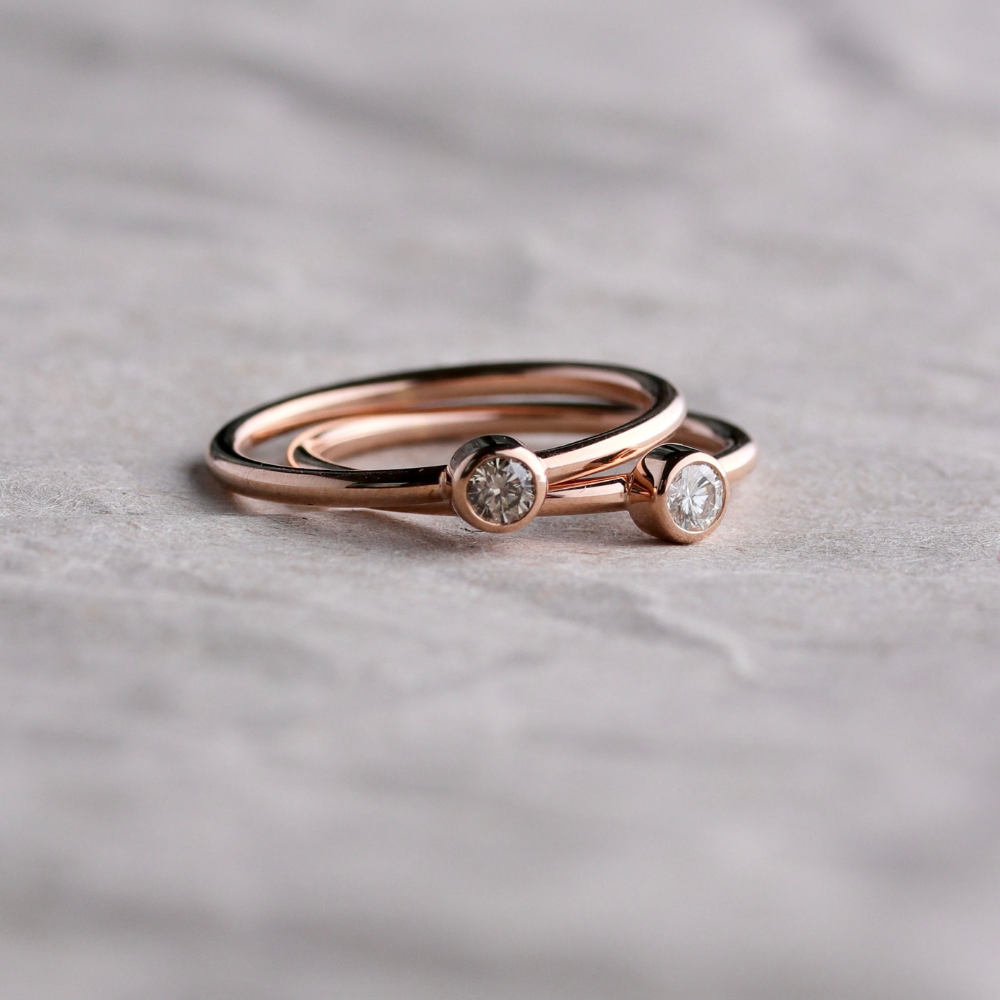 Solitär Ring Ninie 0,08 ct rosé
