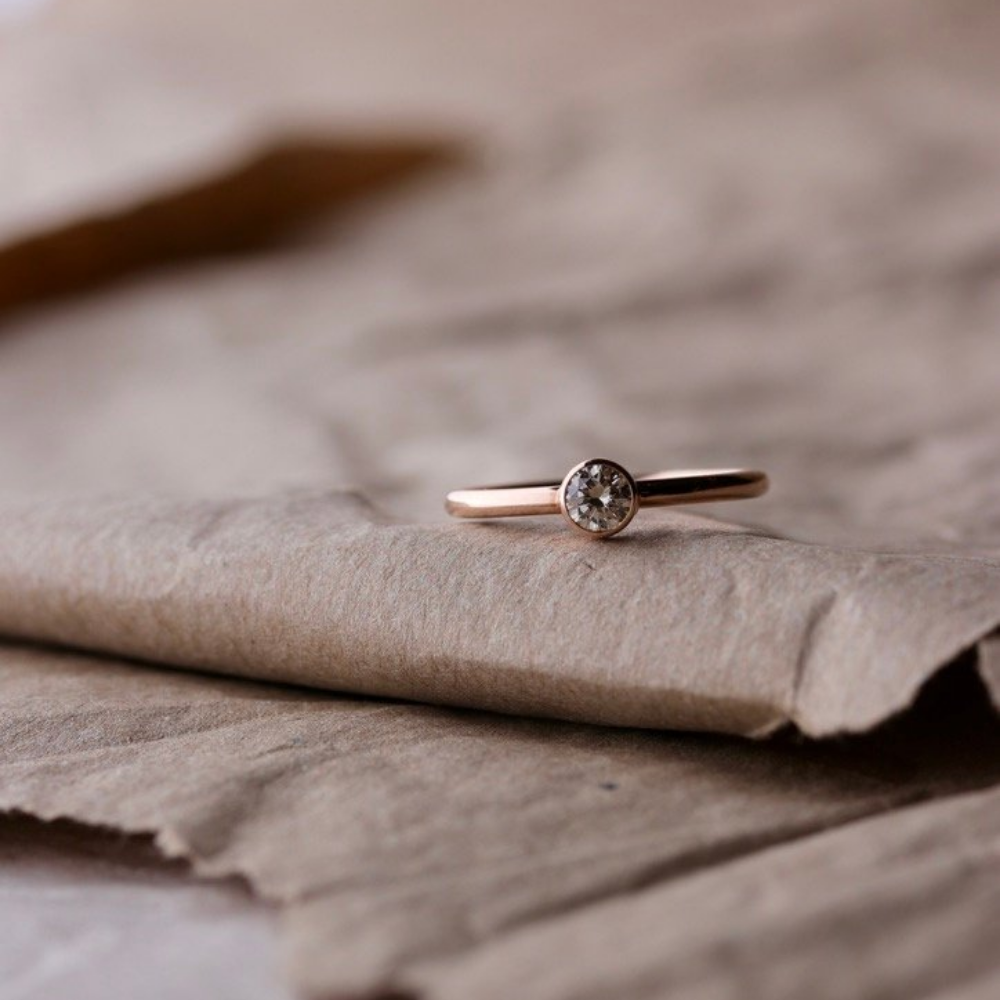 Solitär Ring 0,30ct Champagner
