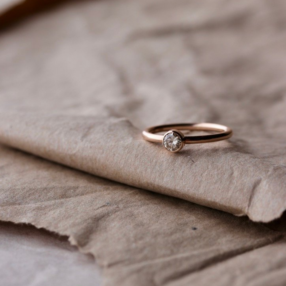 Solitär Ring 0,30ct Champagner