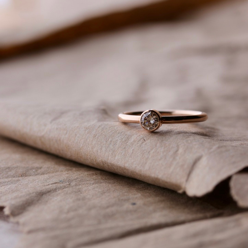 Solitär Ring 0,30ct Champagner