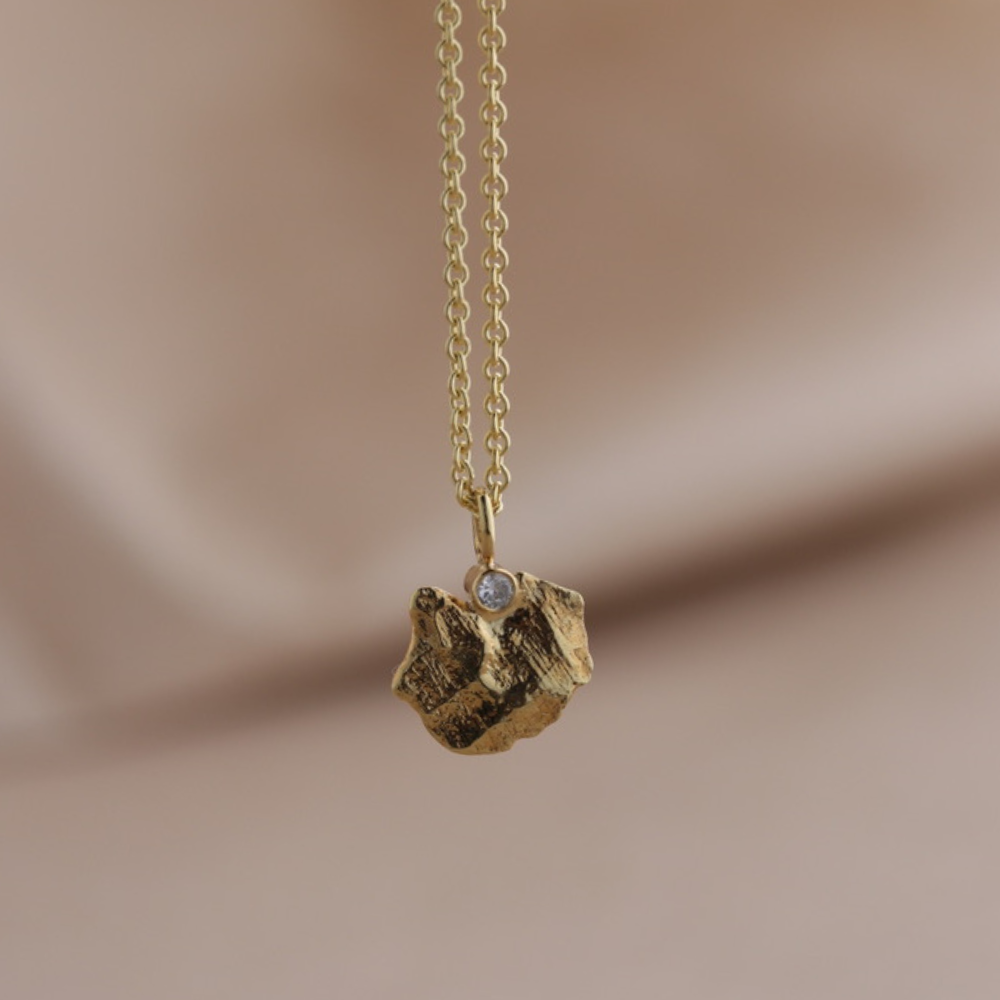 Goldnugget Anhänger mit Kette