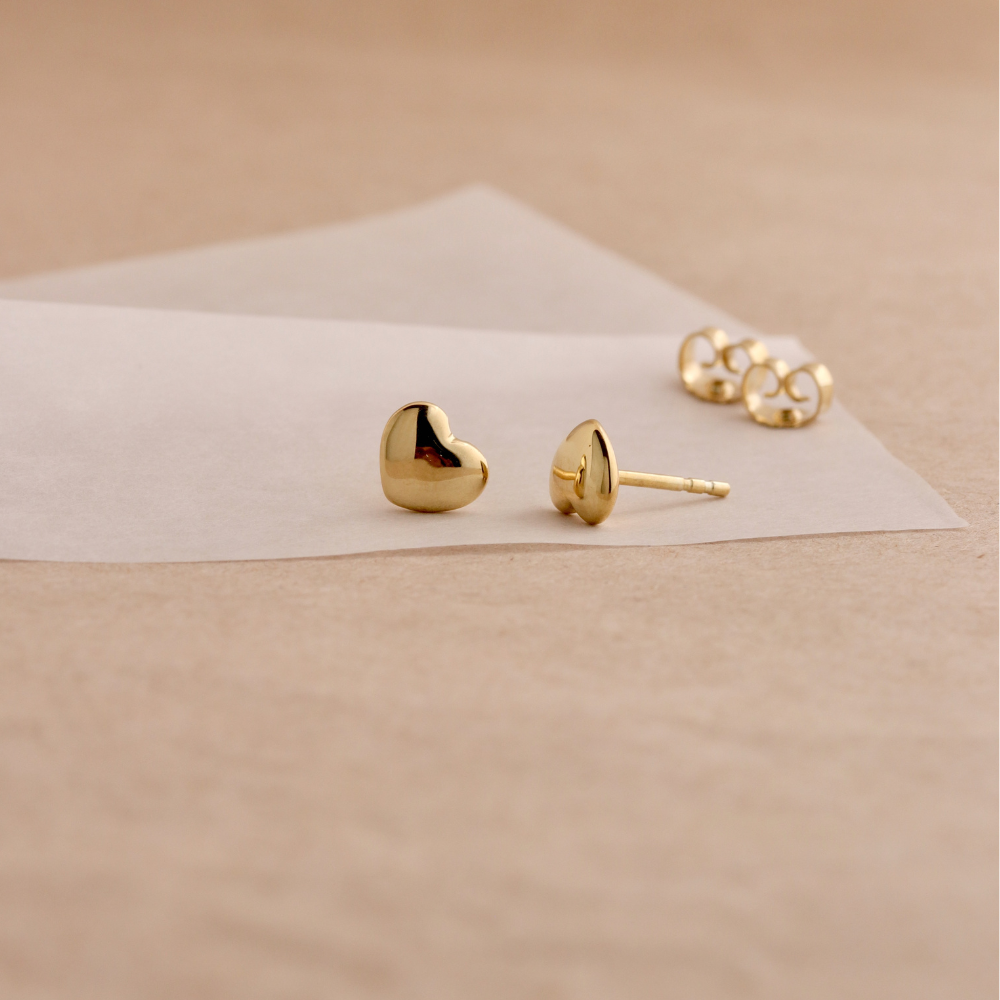 Herzohrstecker Gold