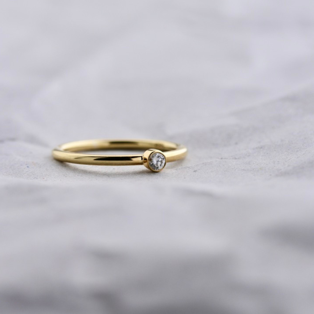 Solitär Ring Gelbgold