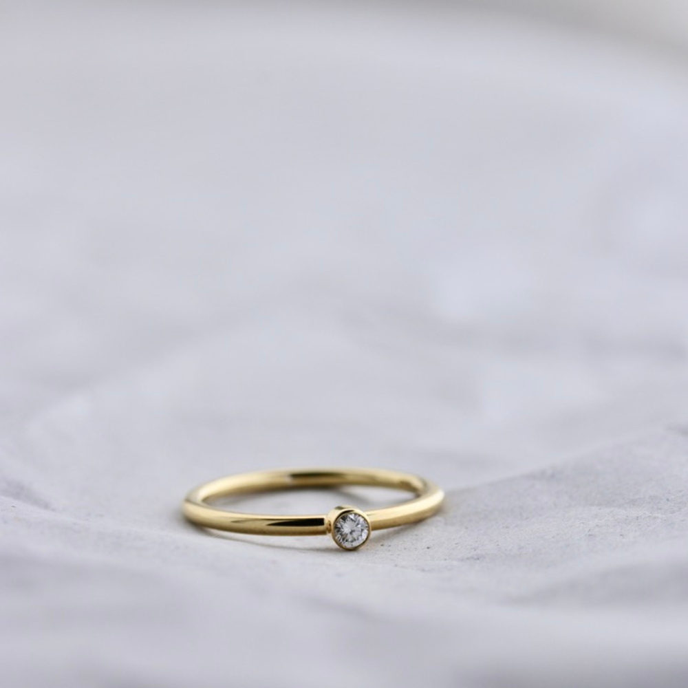 Solitär Ring Gelbgold